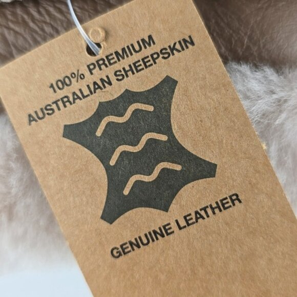 LAMO Women's 100% Australian Sheepskin Taupe Leather Gloves Stitches Size Large - Picture 11 of 11